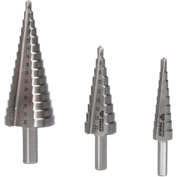 Jeu de forets étagés, 3 pcs, Ø 4 à 32mm BT101925 Brilliant Tools