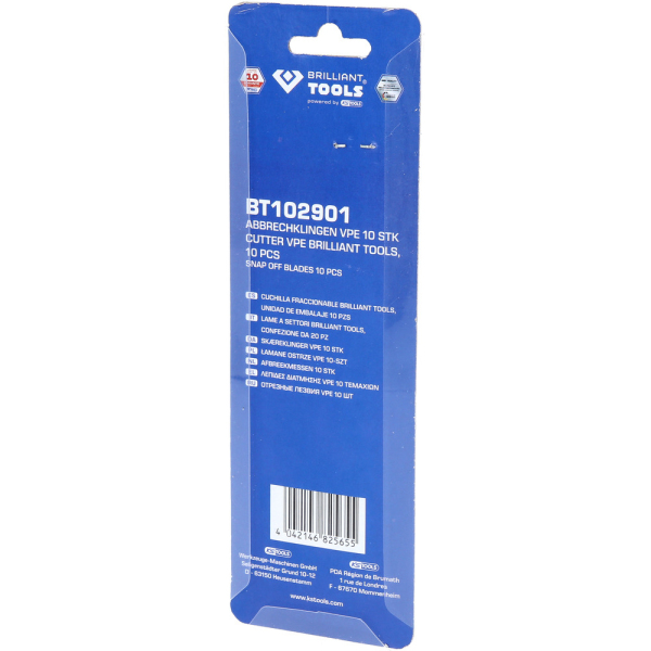 Lot de 10 lames sécables 100x18mm pour cutter BT102901 Brilliant Tools