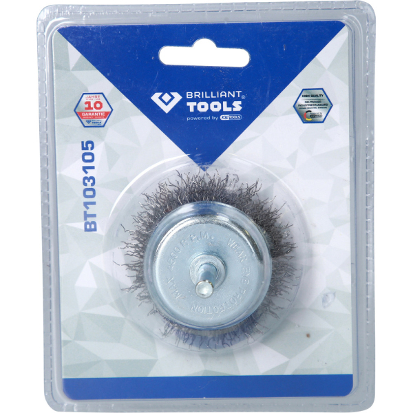Brosse boisseau Ø 50mm, queue de serrage 6mm BT103105 Brilliant Tools