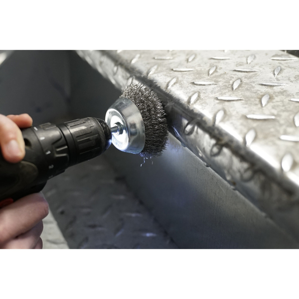 Brosse boisseau Ø 75 mm, queue de serrage 6mm BT103106 Brilliant Tools