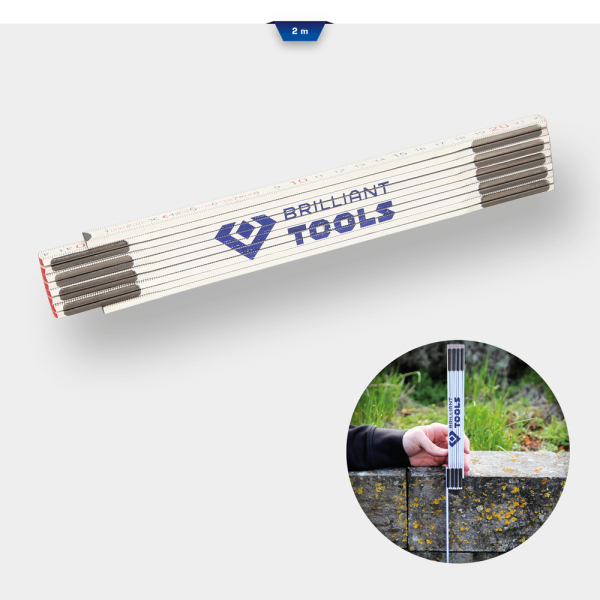 Mètre pliant en bois, L.2m BT110900 Brilliant Tools