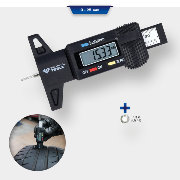 Jauge de profondeur digitale, 0 - 25mm BT114903 Brilliant Tools