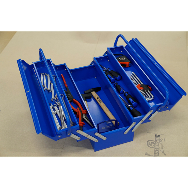 Caisse à outils métallique, 5 compartiments, L.530mm BT150800 Brilliant Tools