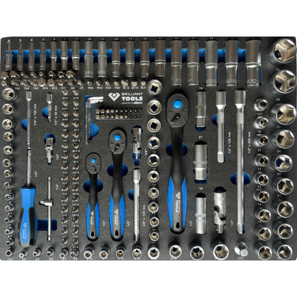 Servante d'atelier 7 tiroirs équipée de 347 outils BT153347 Brilliant Tools
