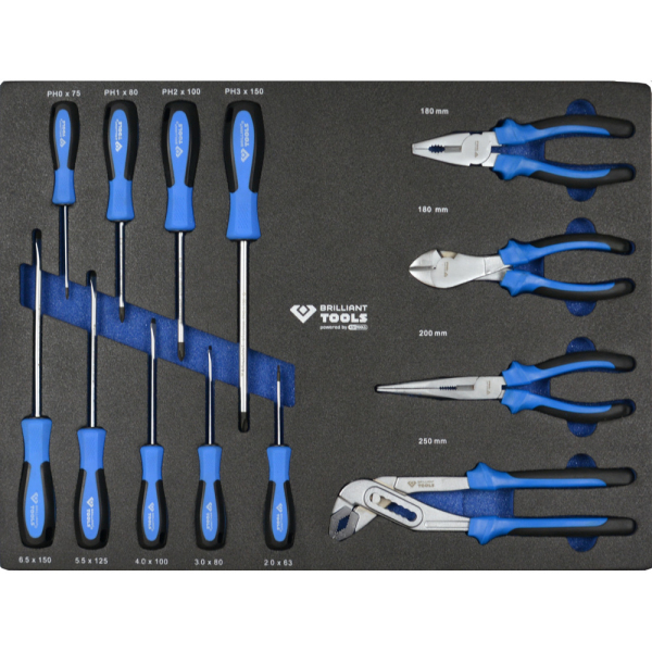 Servante d'atelier 7 tiroirs équipée de 347 outils BT153347 Brilliant Tools