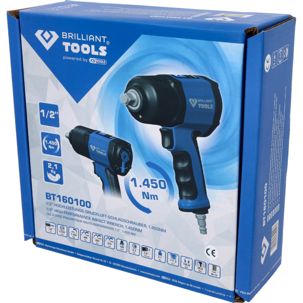 Clé à chocs pneumatique 1/2’’, 1450Nm BT160100 Brilliant Tools