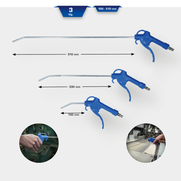 Jeu de soufflettes, 3pcs 95-510mm BT160500 Brilliant Tools