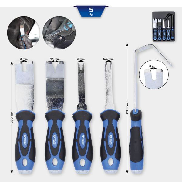 Jeu d'outils pour le démontage des garnitures de portières, 5 pcs BT511080 Brilliant Tools