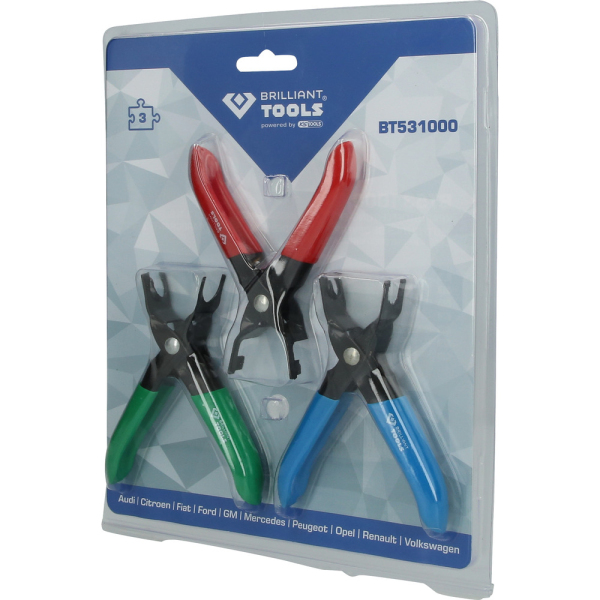 Jeu de pinces de déverrouillage de conduite de carburant, 3 pcs BT531000 Brilliant Tools
