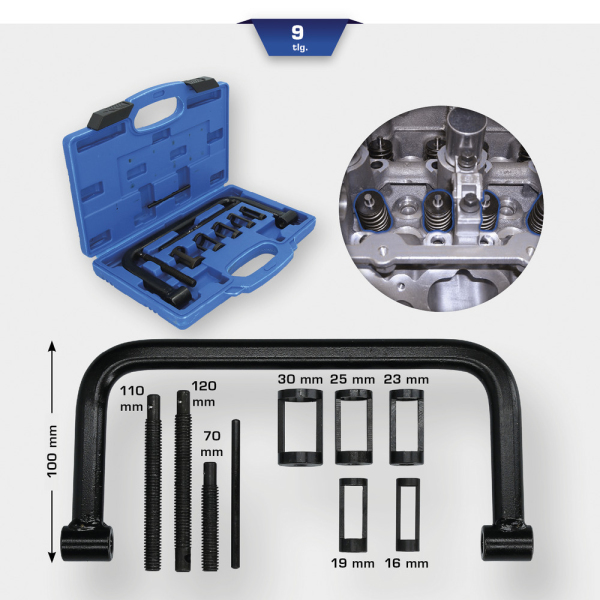 Kit d'outils de montage de ressort de soupape, 9 pcs BT541050 Brilliant Tools