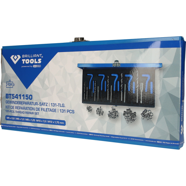 Kit de réparation de filetage, 146 pcs BT541150 Brilliant Tools