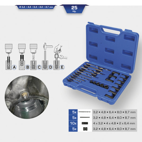 Jeu d’extracteurs de vis, 25 pcs BT541900 Brilliant Tools
