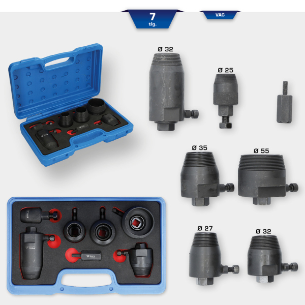 Coffret d'extracteurs de bagues d'étanchéité de vilebrequin/arbre à cames pour VAG, 7 pcs BT542070 Brilliant Tools