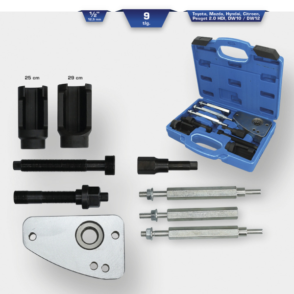 Jeu d’extracteurs d’injecteurs HDI, 9 pcs BT551180 Brilliant Tools