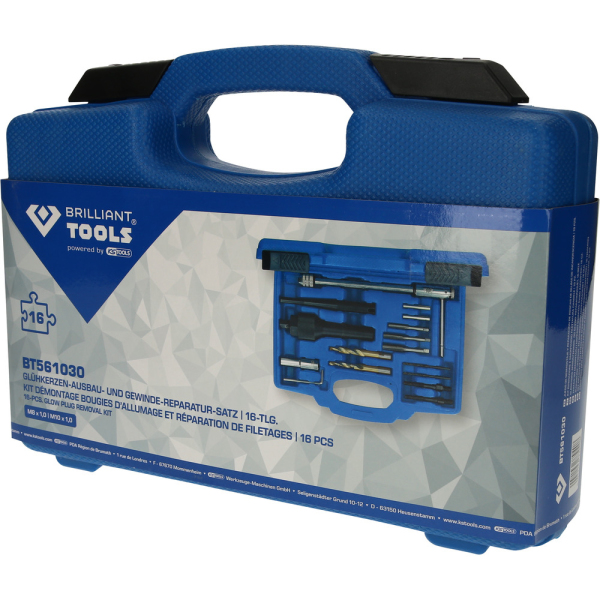 Kit de réparation de filetage pour bougies de préchauffage, 16 pcs BT561030 Brilliant Tools