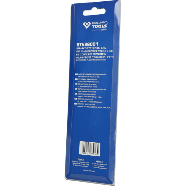 Kit de réparation de filetage de bougie d’allumage, 2 pcs BT566001 Brilliant Tools