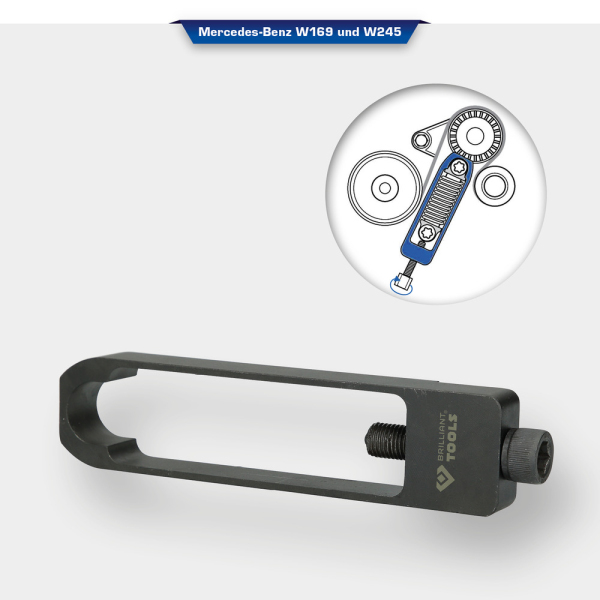 Prétensionneur de courroie nervurée pour Mercedes W169, W245 BT571016 Brilliant Tools