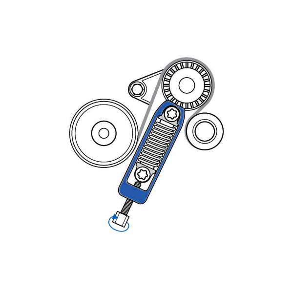Prétensionneur de courroie nervurée pour Mercedes W169, W245 BT571016 Brilliant Tools