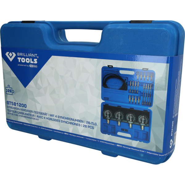 Coffret de test d'injecteurs avec 4 manomètres, 26 pcs BT581200 Brilliant Tools
