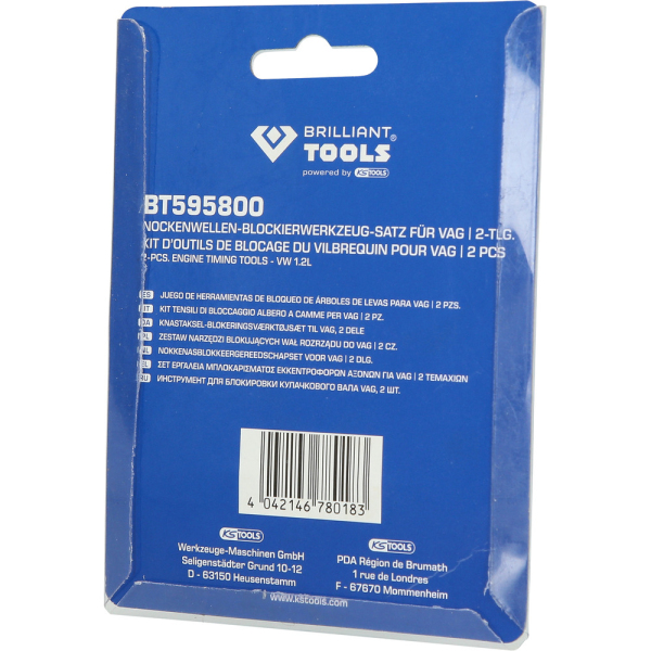 Jeu d’outils de calage pour Volkswagen 1.2, 2 pcs BT595800 Brilliant Tools
