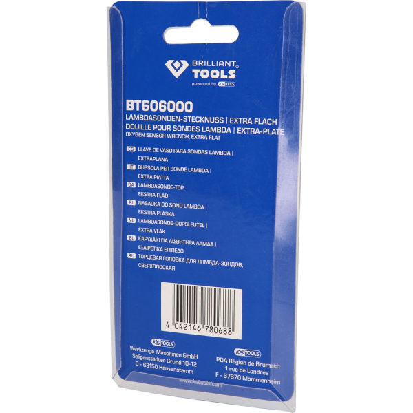 Douille fendue extra-plate pour sonde Lambda 3/8'', 22mm BT606000 Brilliant Tools