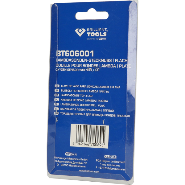 Douille pour sondes Lambda plate 1/2'', 22mm BT606001 Brilliant Tools