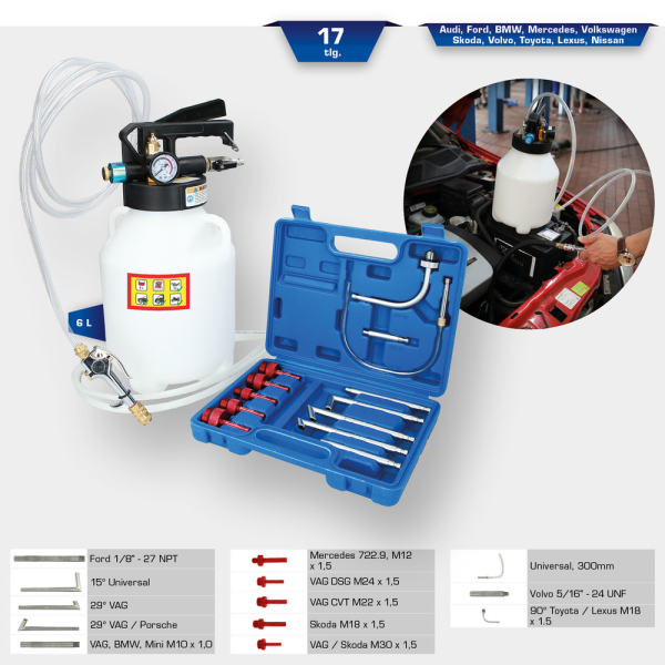 Appareil de remplissage d’huile de boîte de vitesse avec adaptateur BT621000 Brilliant Tools