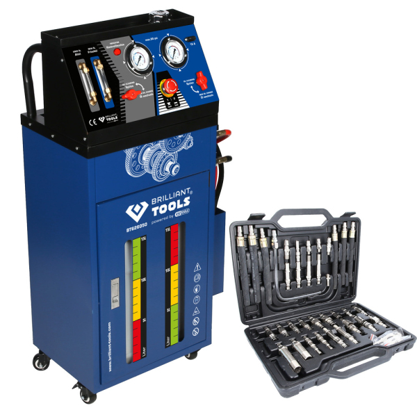 Unité de vidange et de remplissage pour boîte de vitesse automatique avec jeu d’adaptateurs 35 pcs BT626050 Brilliant Tools