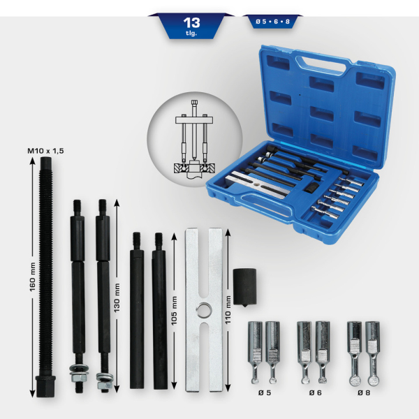 Kit d’extracteur de roulement, 10 pcs BT631050 Brilliant Tools