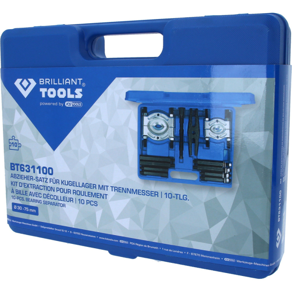 Kit d’extracteur de roulement avec décolleur, 12 pcs BT631100 Brilliant Tools