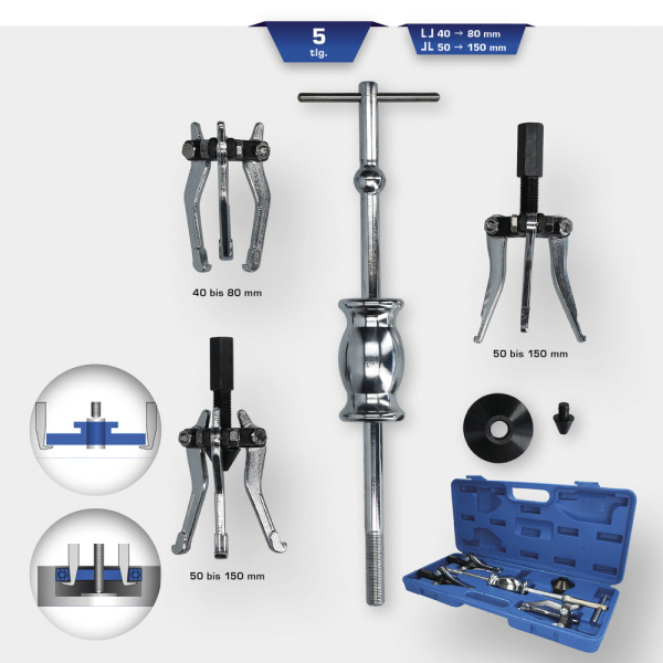 Kit d'extracteur de roulement intérieur et extérieur, 5 pcs BT631200 Brilliant Tools