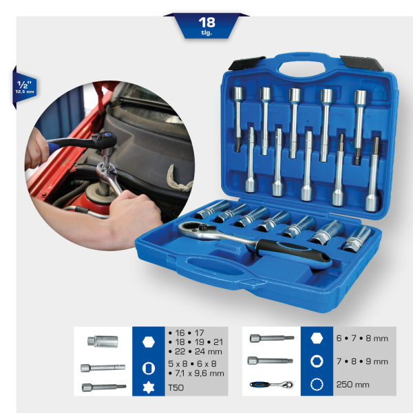 Jeu d’outils pour amortisseurs, 18 pcs BT651250 Brilliant Tools