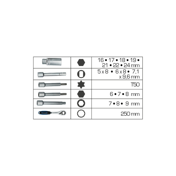 Jeu d’outils pour amortisseurs, 18 pcs BT651250 Brilliant Tools