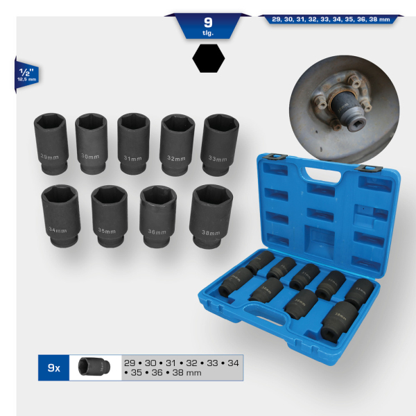 Jeu de douilles pour cardans, 9 pcs BT671000 Brilliant Tools