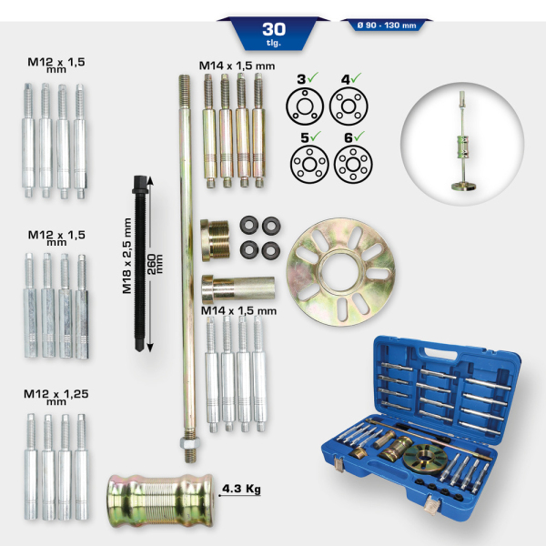 Kit d'extracteur de moyeux avec masse à inertie, 30 pcs BT671100 Brilliant Tools