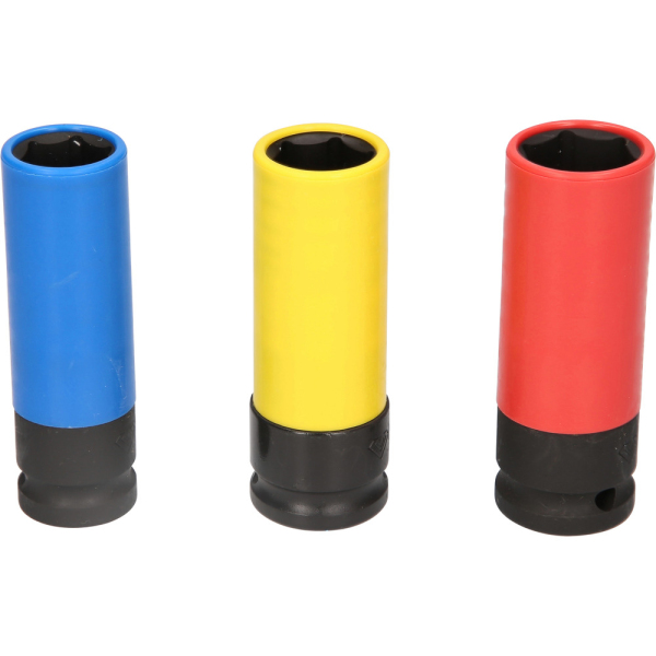 Jeu de douilles à chocs 1/2'' pour jantes aluminium, 17 / 19 / 21 mm, 3 pcs BT691005 Brilliant Tools