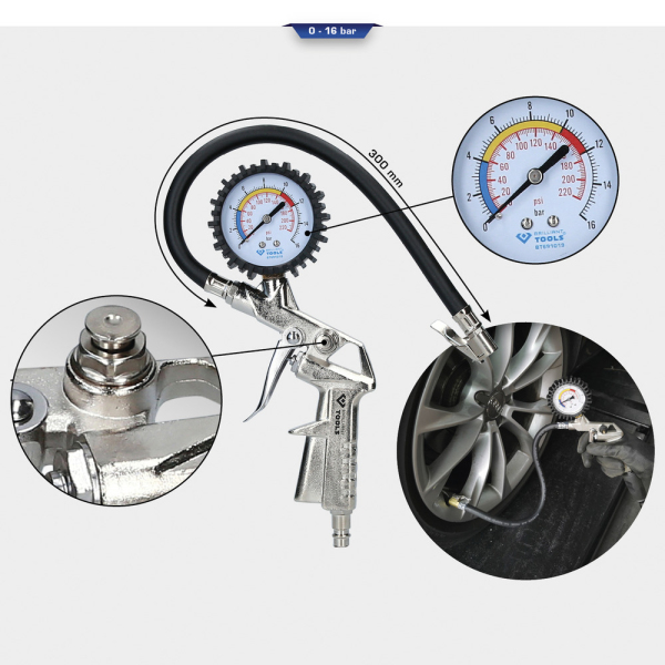Gonfleur d'air, 0-16 bar BT691019 Brilliant Tools