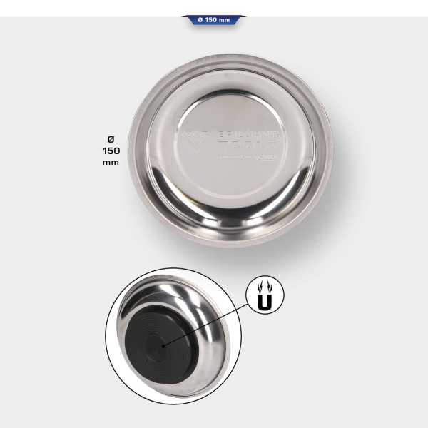 Soucoupe magnétique en inox, Ø150mm BT691160 Brilliant Tools