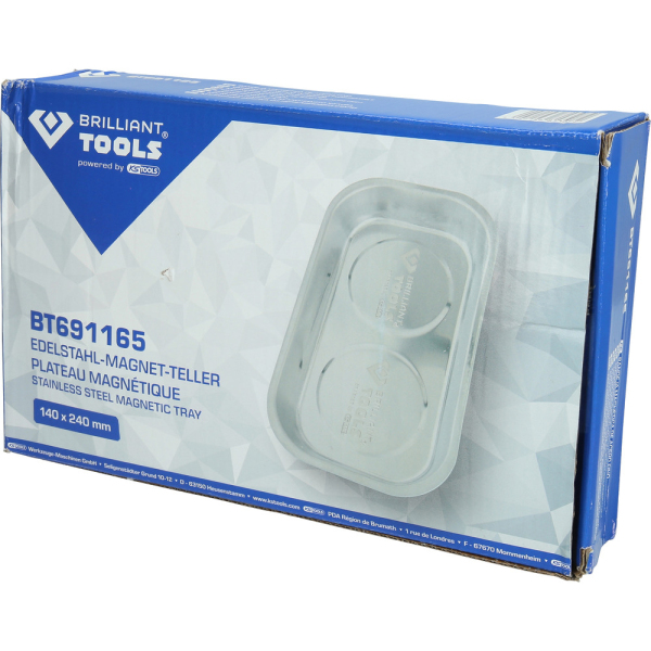 Plateau magnétique en inox, 140x240mm BT691165 Brilliant Tools