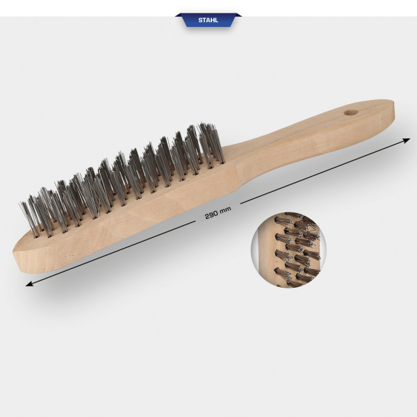 Brosse métallique acier à 4 rangées, L. 290mm BT706002 Brilliant Tools