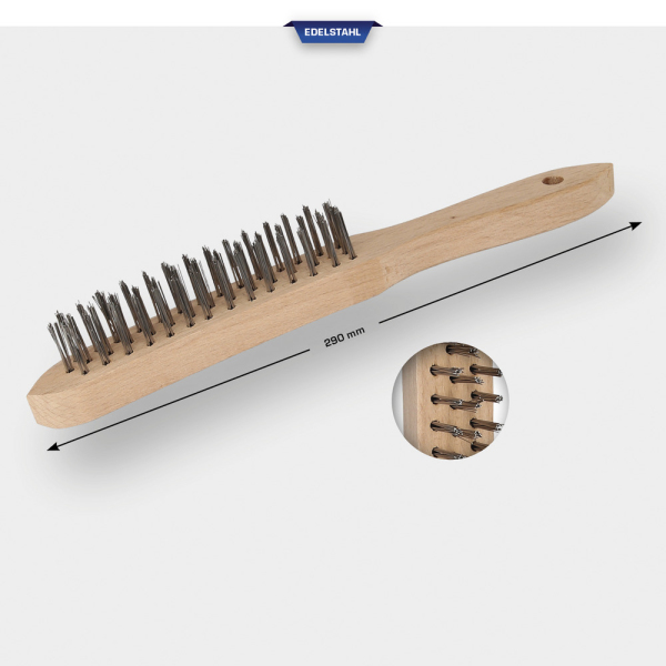 Brosse métallique acier inoxydable à 3 rangées, 290mm BT706003 Brilliant Tools