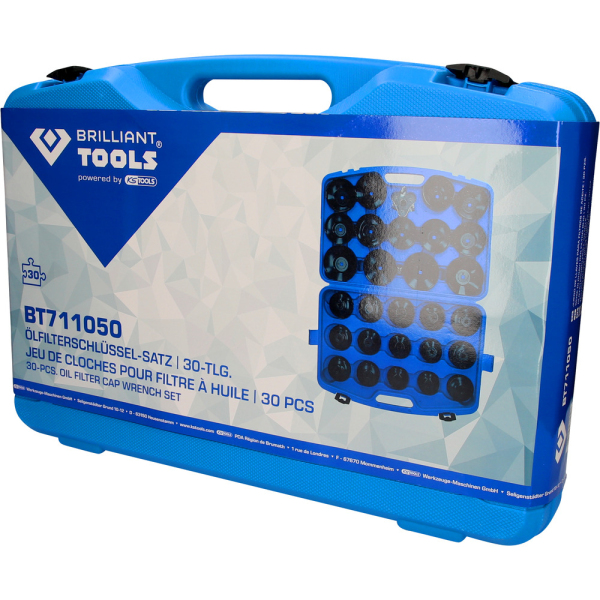 Coffret de cloches pour filtre à huile, 30 pcs BT711050 Brilliant Tools