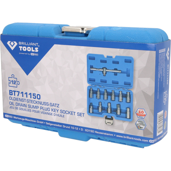 Coffret de douilles pour vidange d’huile 12pcs BRILLIANT TOOLS - BT711150