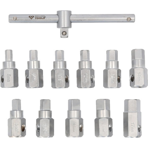 Coffret de douilles pour vidange d’huile 12pcs BRILLIANT TOOLS - BT711150