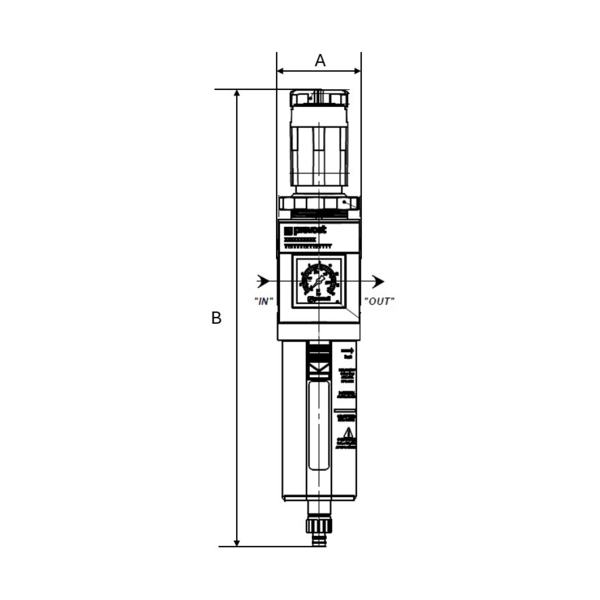 Filtre régulateur G1/2" 550L/min avec raccord PS1 8.5Bar PREVOST - ATU M2585103CS