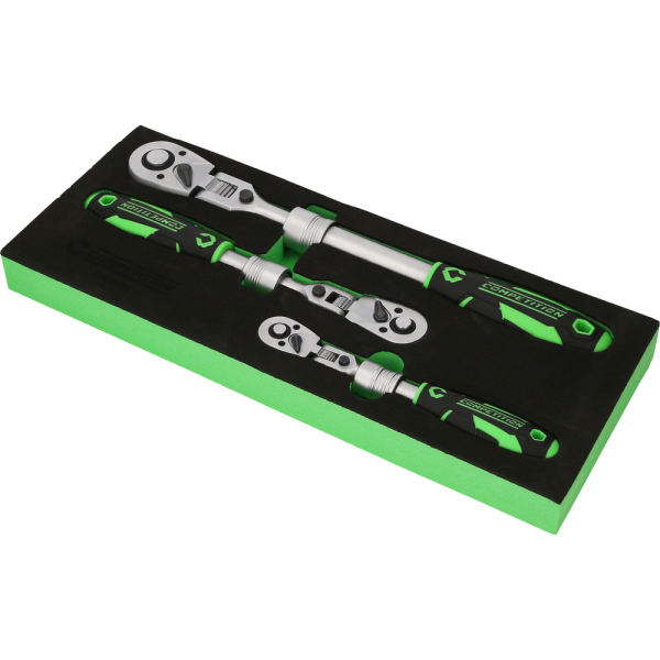 Jeu de cliquets télescopiques 3pcs 1/4"+3/8"+1/2" COMPETITION - 512.0103
