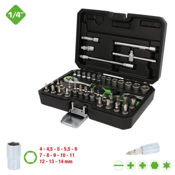 Coffret de douilles 1/4" 48pcs COMPETITION - 512.0048