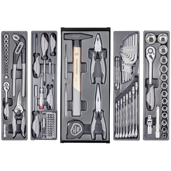 Composition de la caisse d’outils Basic-Line 1/4" et 1/2" avec outils KRAFTWERK - 206.000.100