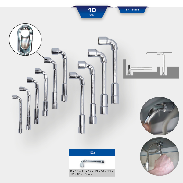 Jeu de clés à pipe débouchées 10pcs BRILLIANT TOOLS - BT015100