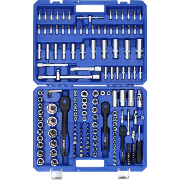 Coffret de douilles et cliquets 6 pans 1/4", 3/8", 1/2" 172pcs BRILLIANT TOOLS - BT023172